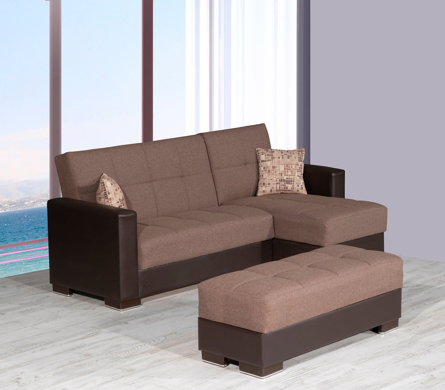 Ottomanson Armada Lounge Sectional Collection Convertible Sofa Bed