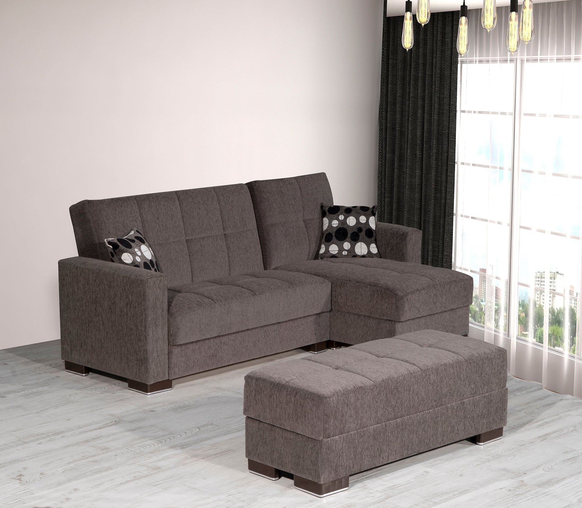 Ottomanson Armada Lounge Sectional Collection Convertible Sofa Bed