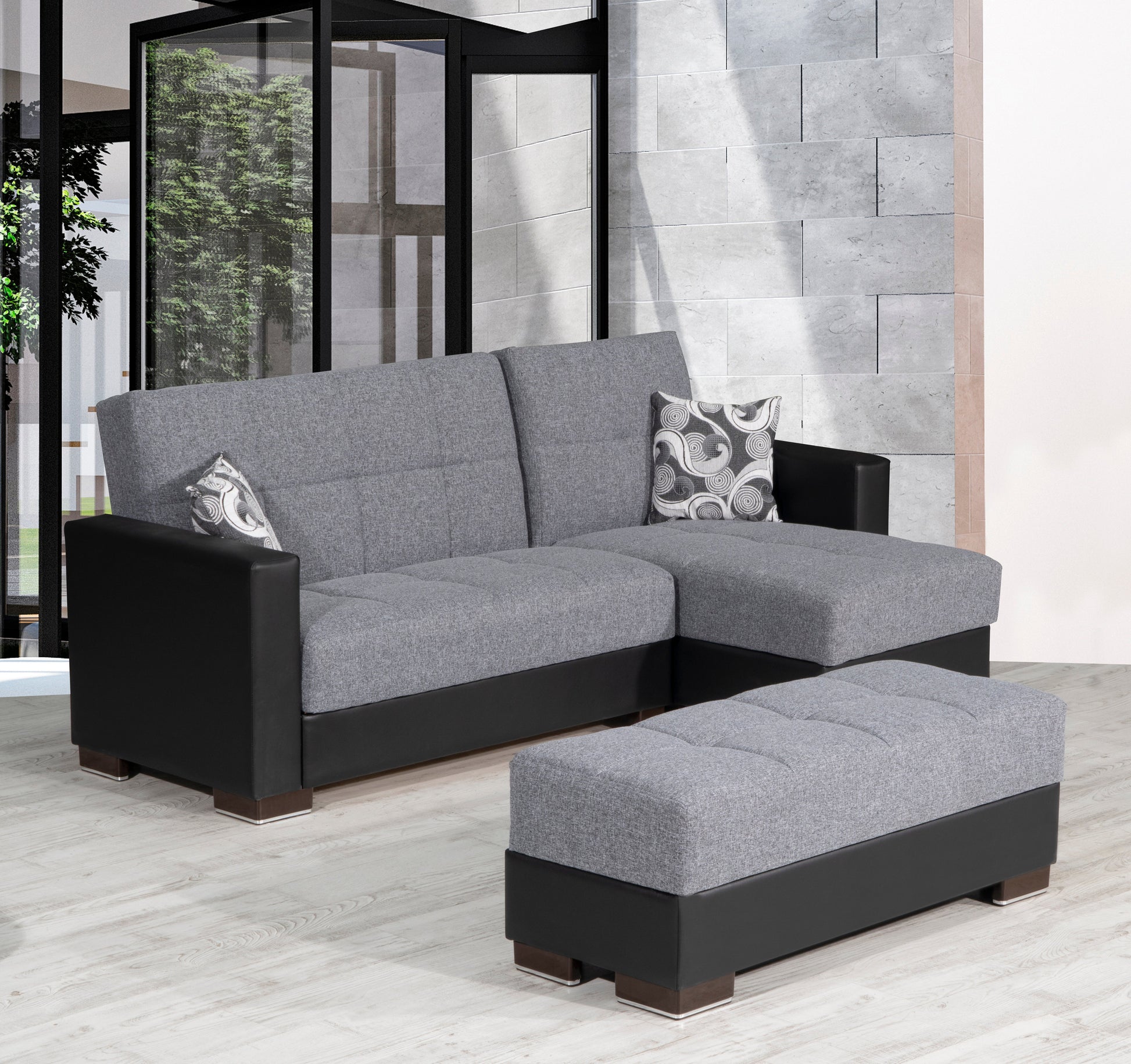Ottomanson Armada Lounge Sectional Collection Convertible Sofa Bed