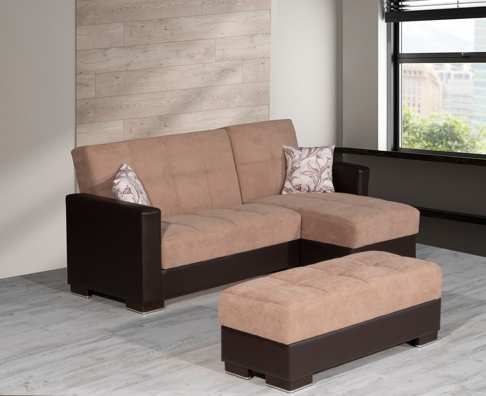 Ottomanson Armada Lounge Sectional Collection Convertible Sofa Bed