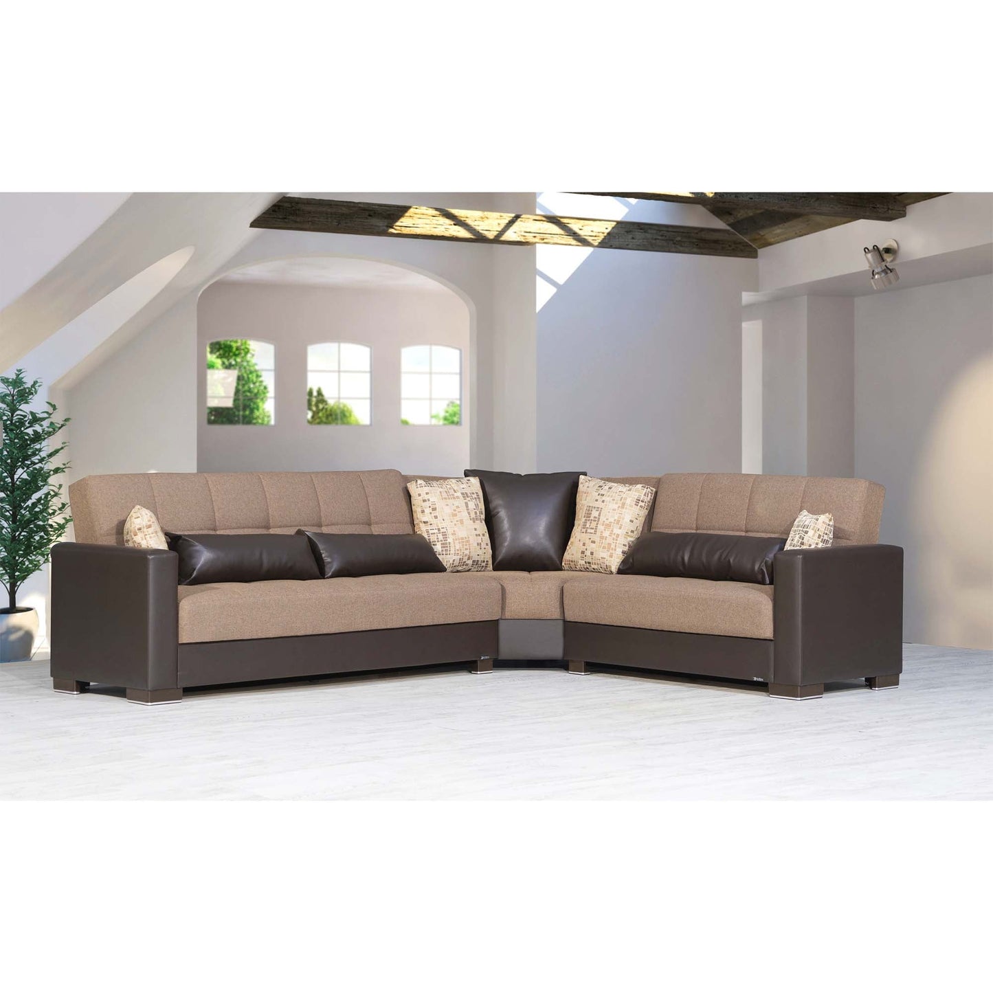 Ottomanson Armada Sectional Collection Convertible Sofa Bed