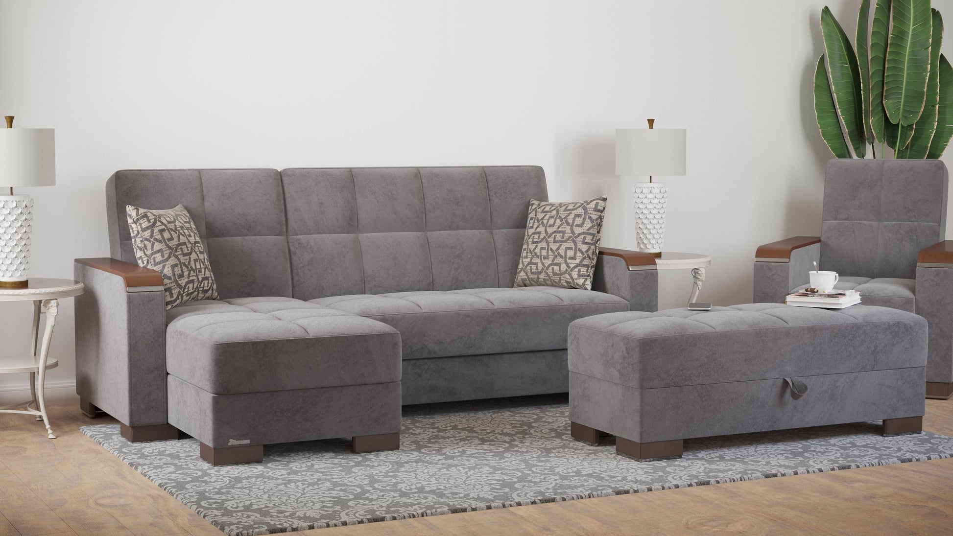 Ottomanson Armada X Lounge Sectional Collection Convertible Sofa Bed