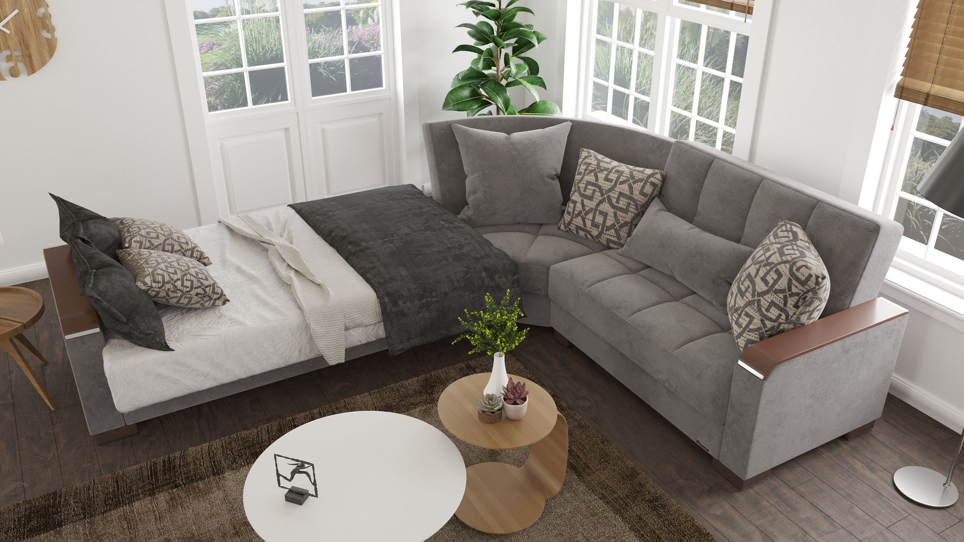 Ottomanson Armada X Sectional Collection Convertible Sofa Bed