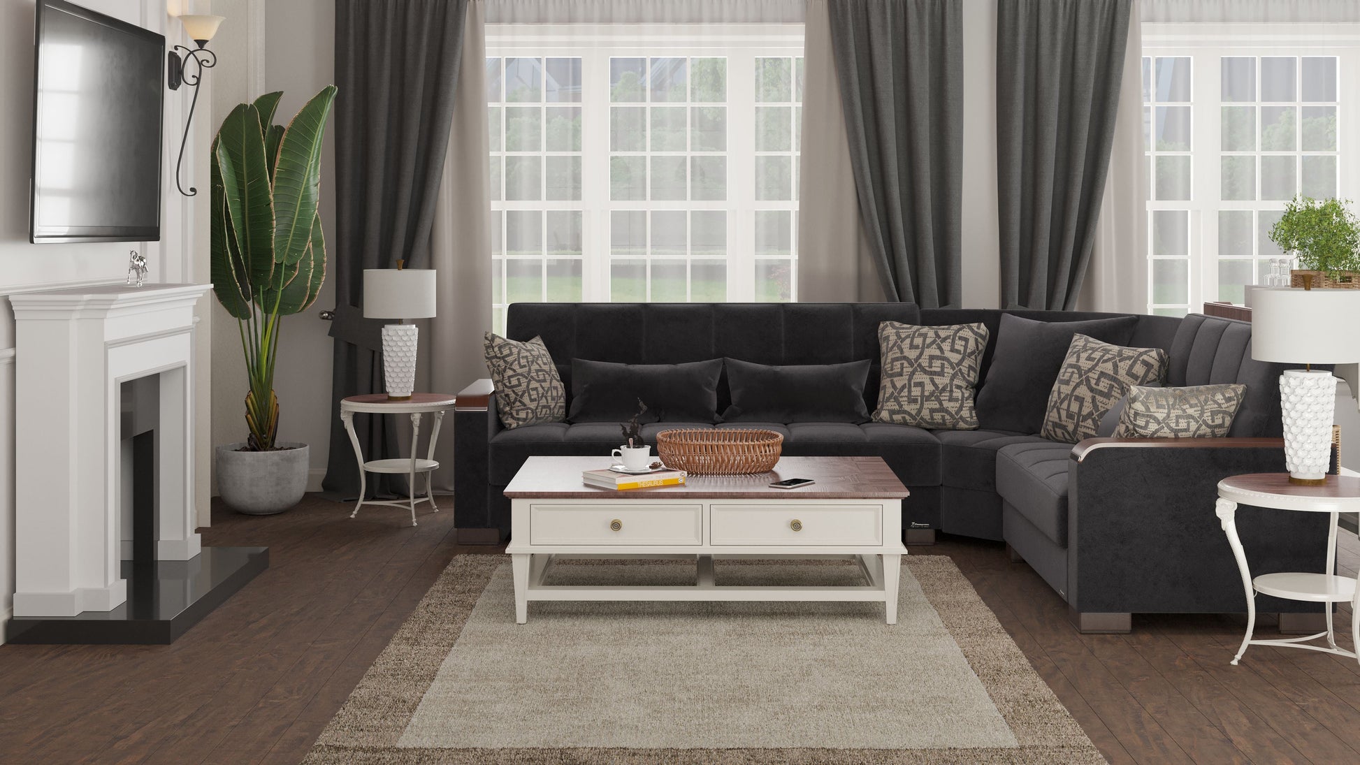 Ottomanson Armada X Sectional Collection Convertible Sofa Bed