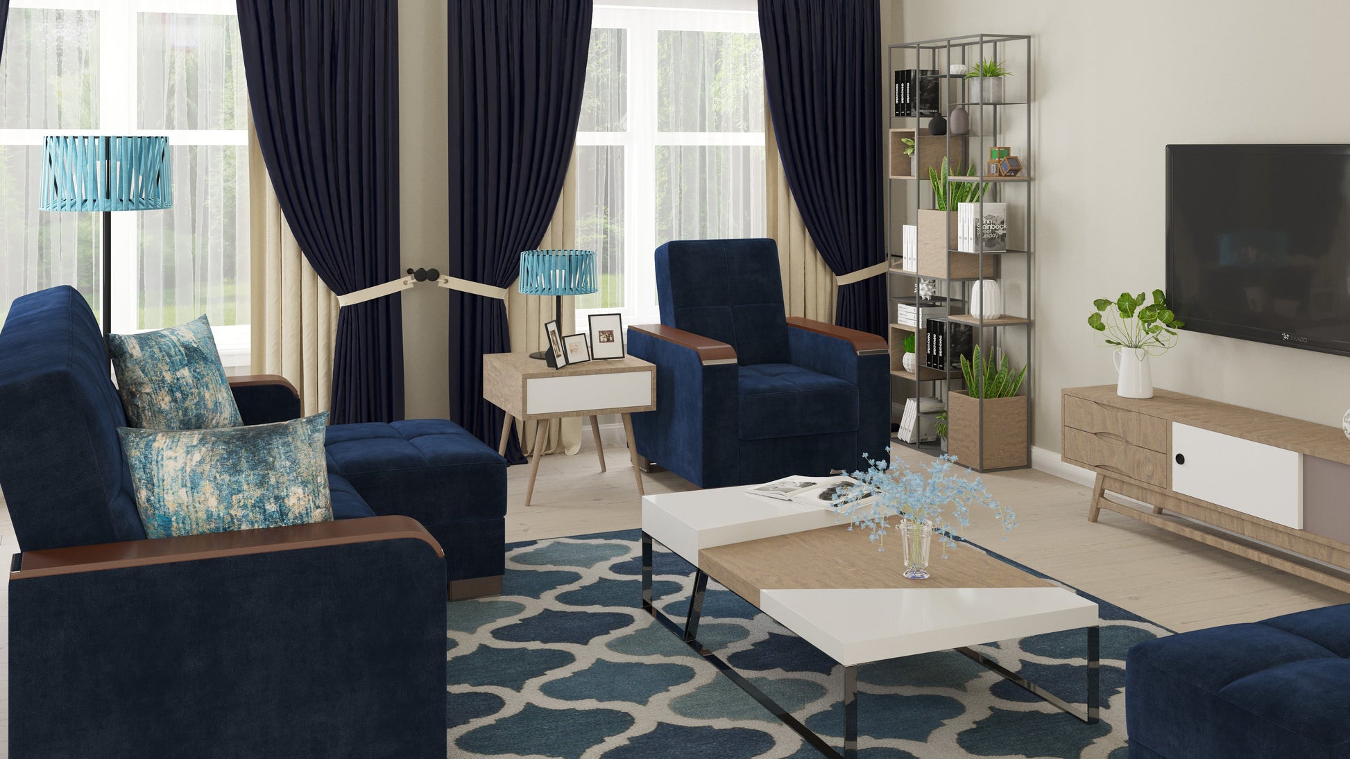 Ottomanson Armada X Lounge Sectional Collection Convertible Sofa Bed