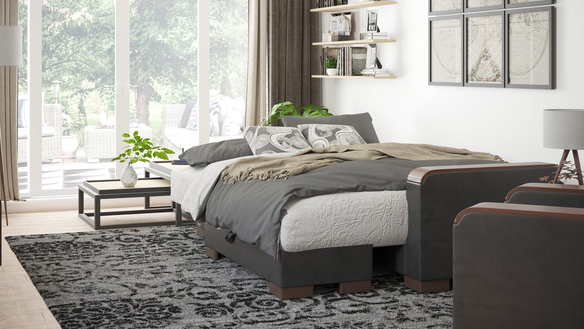 Ottomanson Armada X Lounge Sectional Collection Convertible Sofa Bed