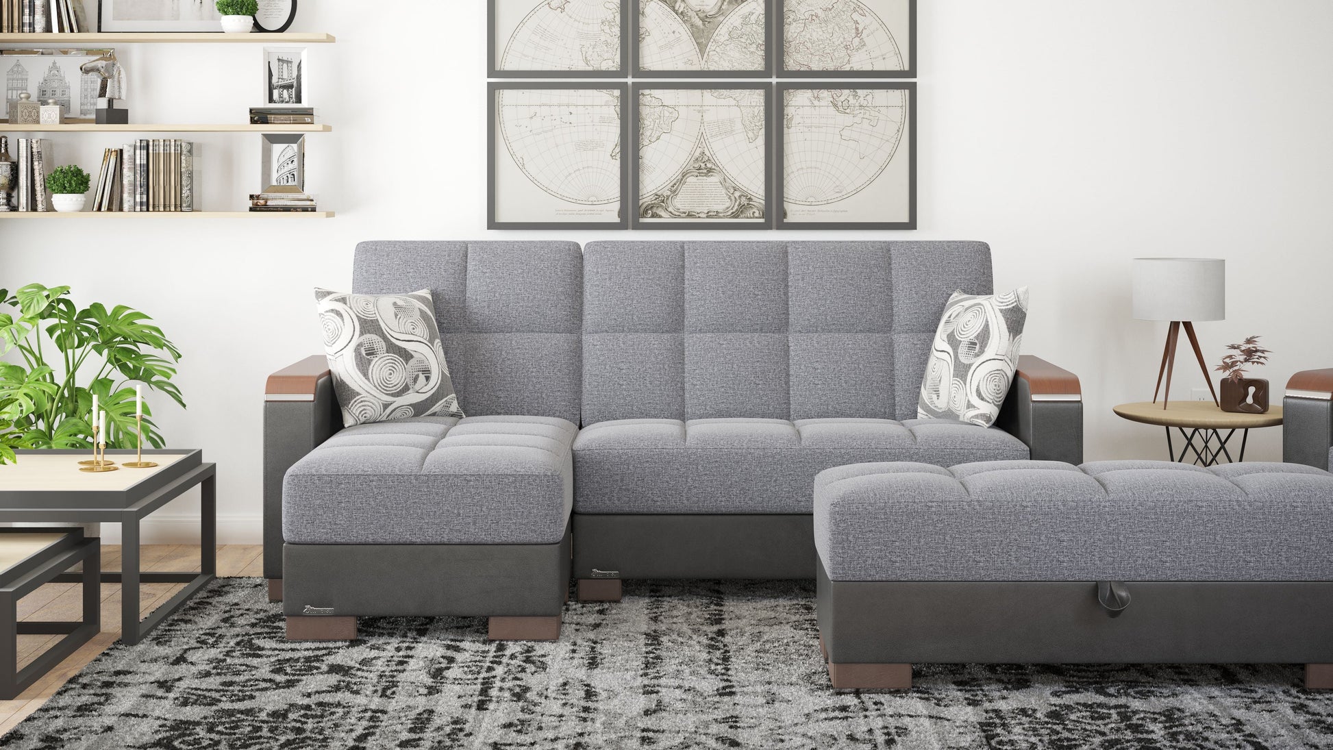 Ottomanson Armada X Lounge Sectional Collection Convertible Sofa Bed
