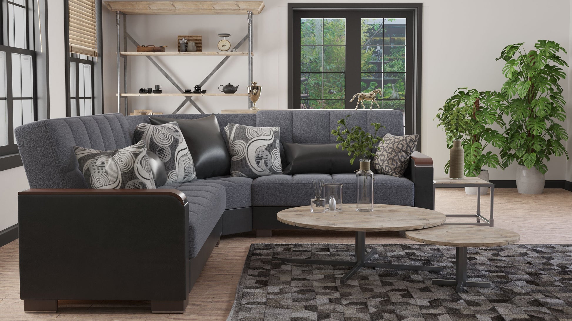 Ottomanson Armada X Sectional Collection Convertible Sofa Bed