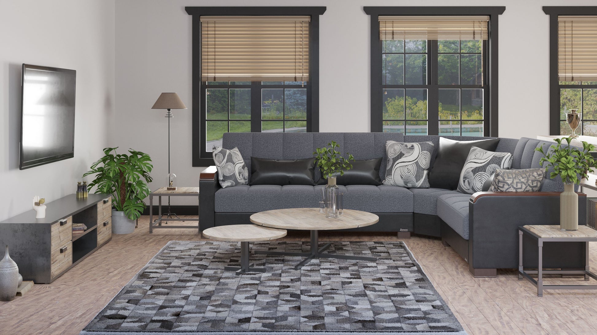 Ottomanson Armada X Sectional Collection Convertible Sofa Bed