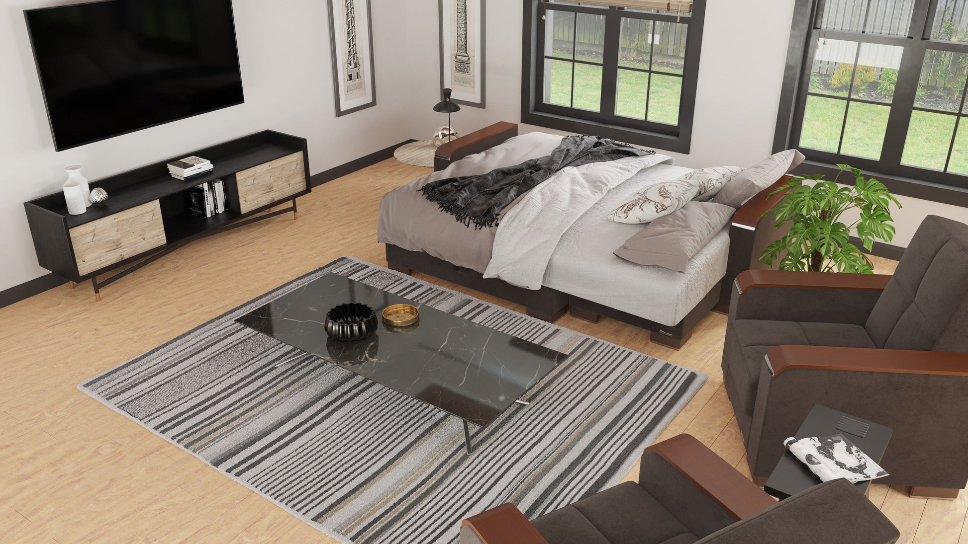 Ottomanson Armada X Lounge Sectional Collection Convertible Sofa Bed