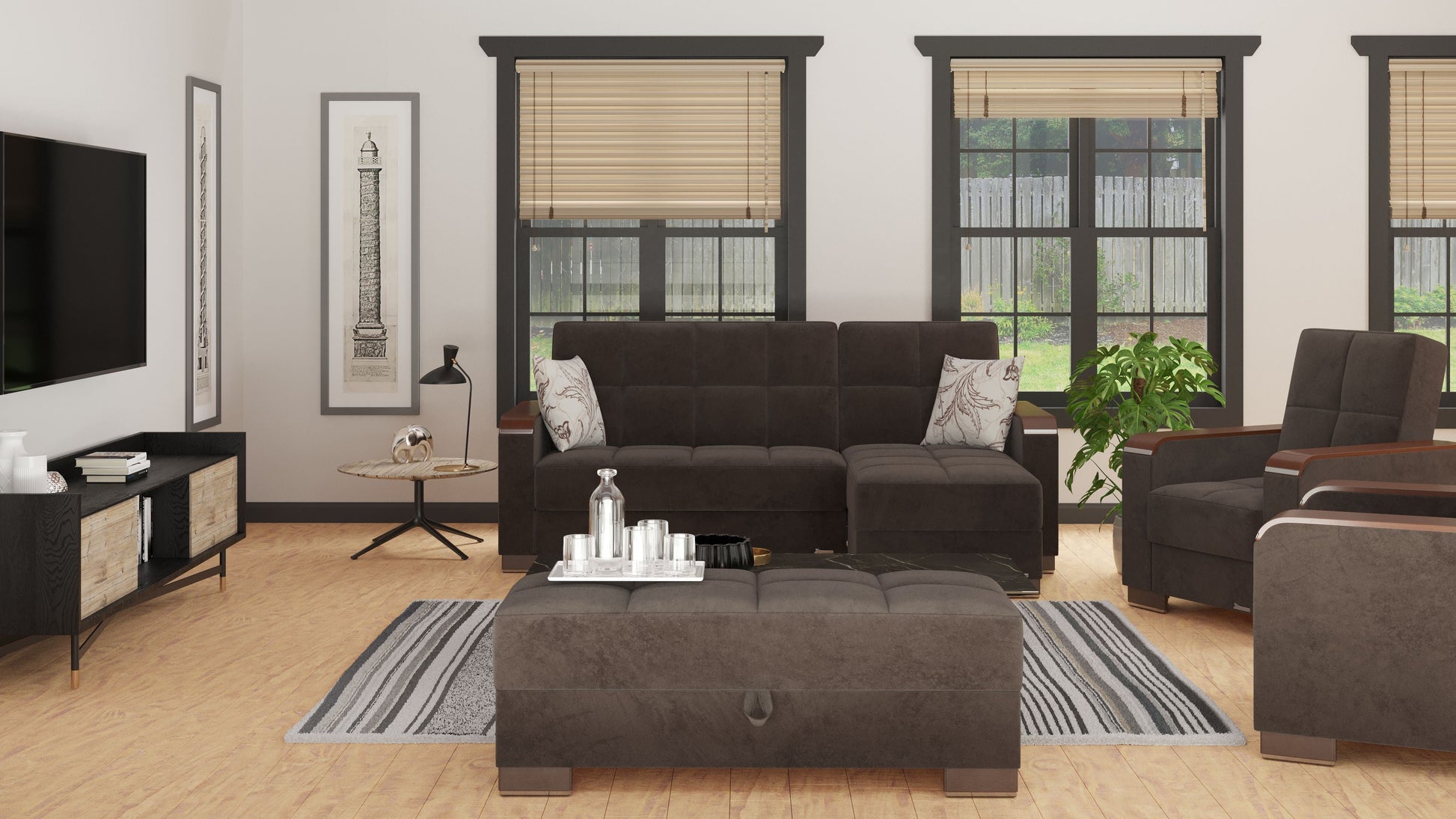Ottomanson Armada X Lounge Sectional Collection Convertible Sofa Bed