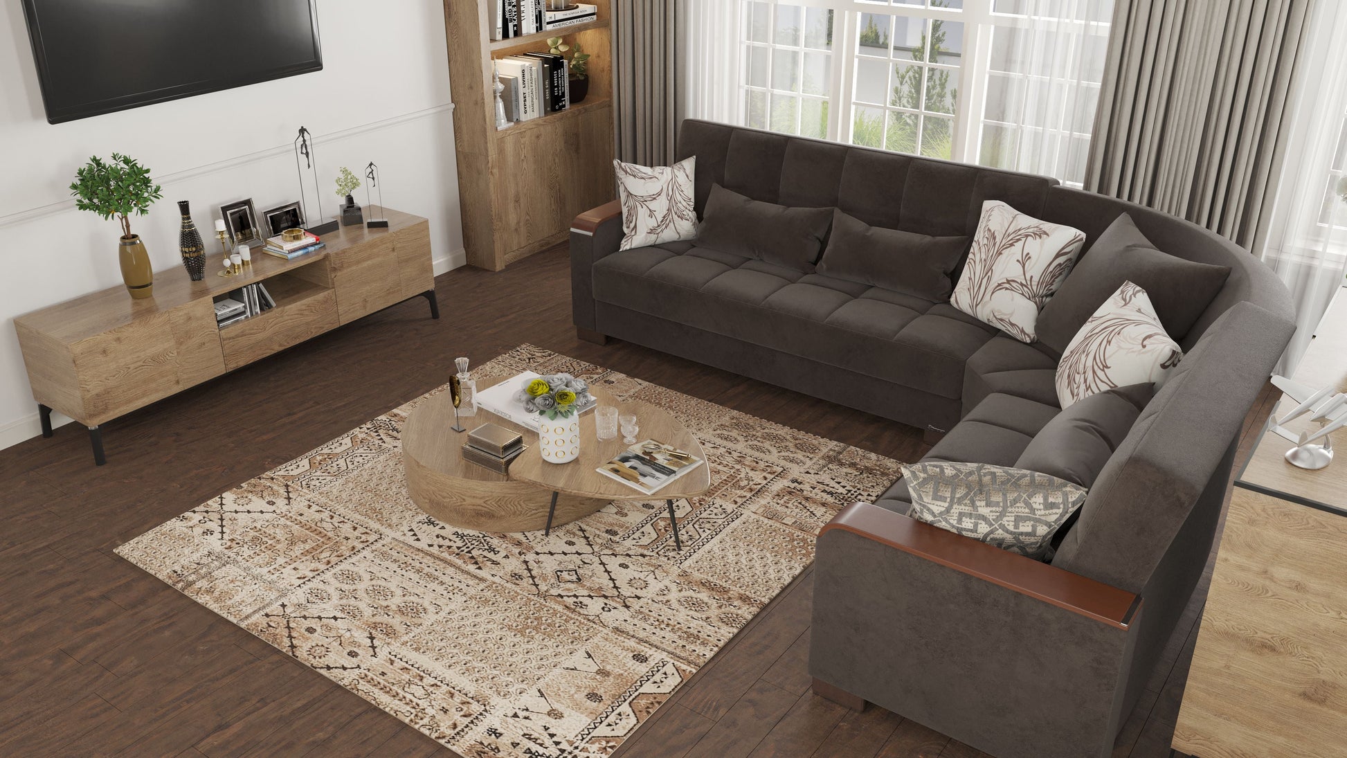 Ottomanson Armada X Sectional Collection Convertible Sofa Bed