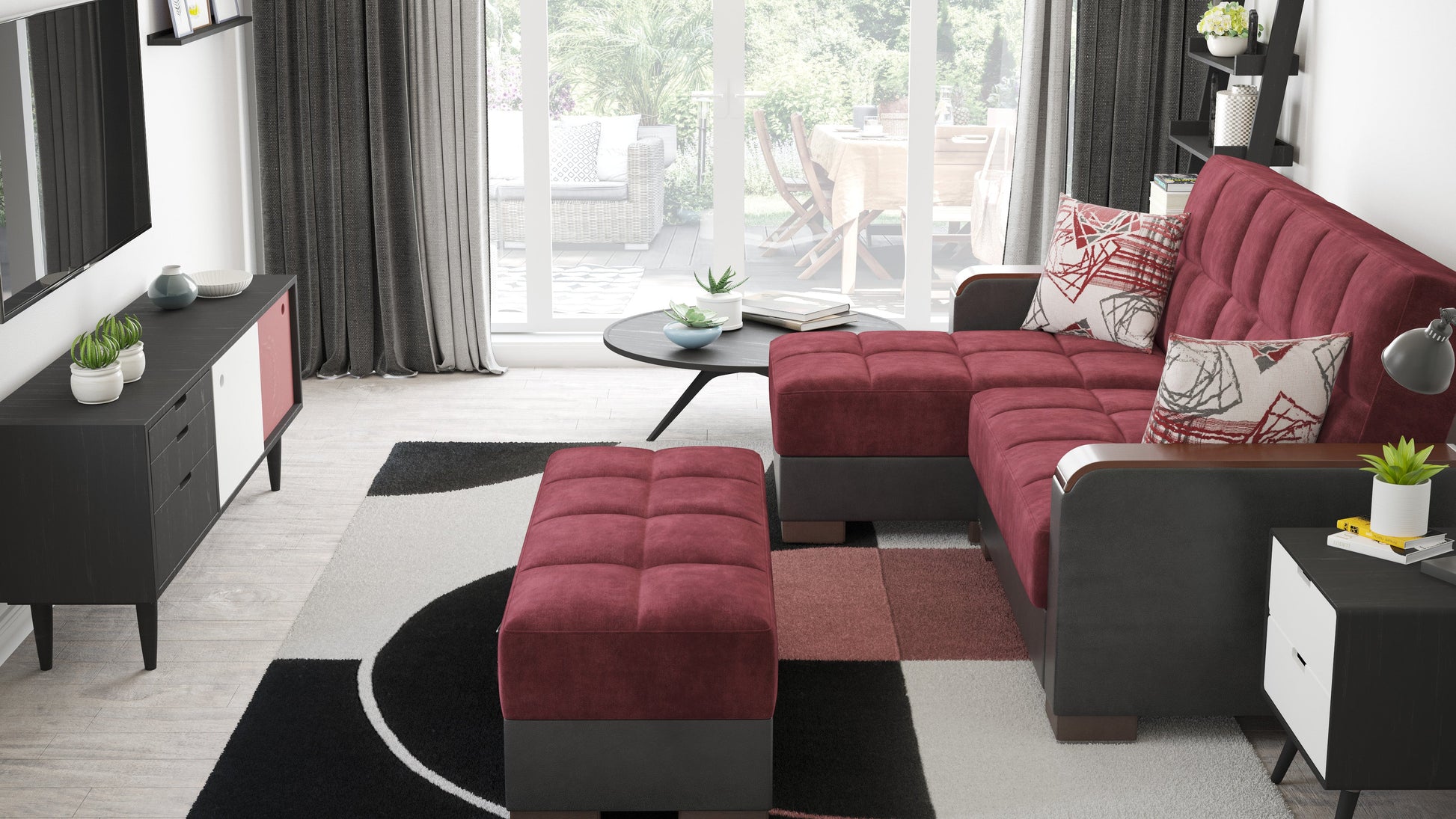 Ottomanson Armada X Lounge Sectional Collection Convertible Sofa Bed