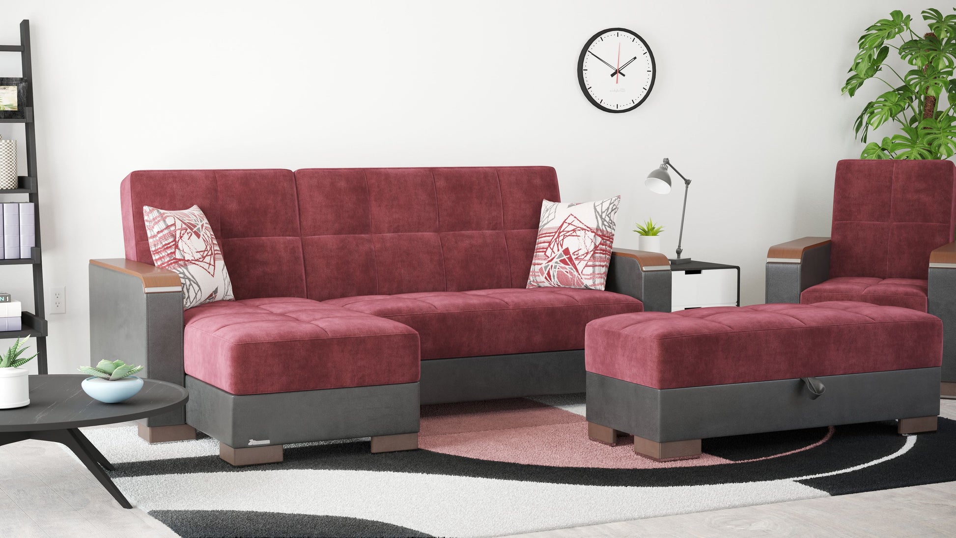 Ottomanson Armada X Lounge Sectional Collection Convertible Sofa Bed
