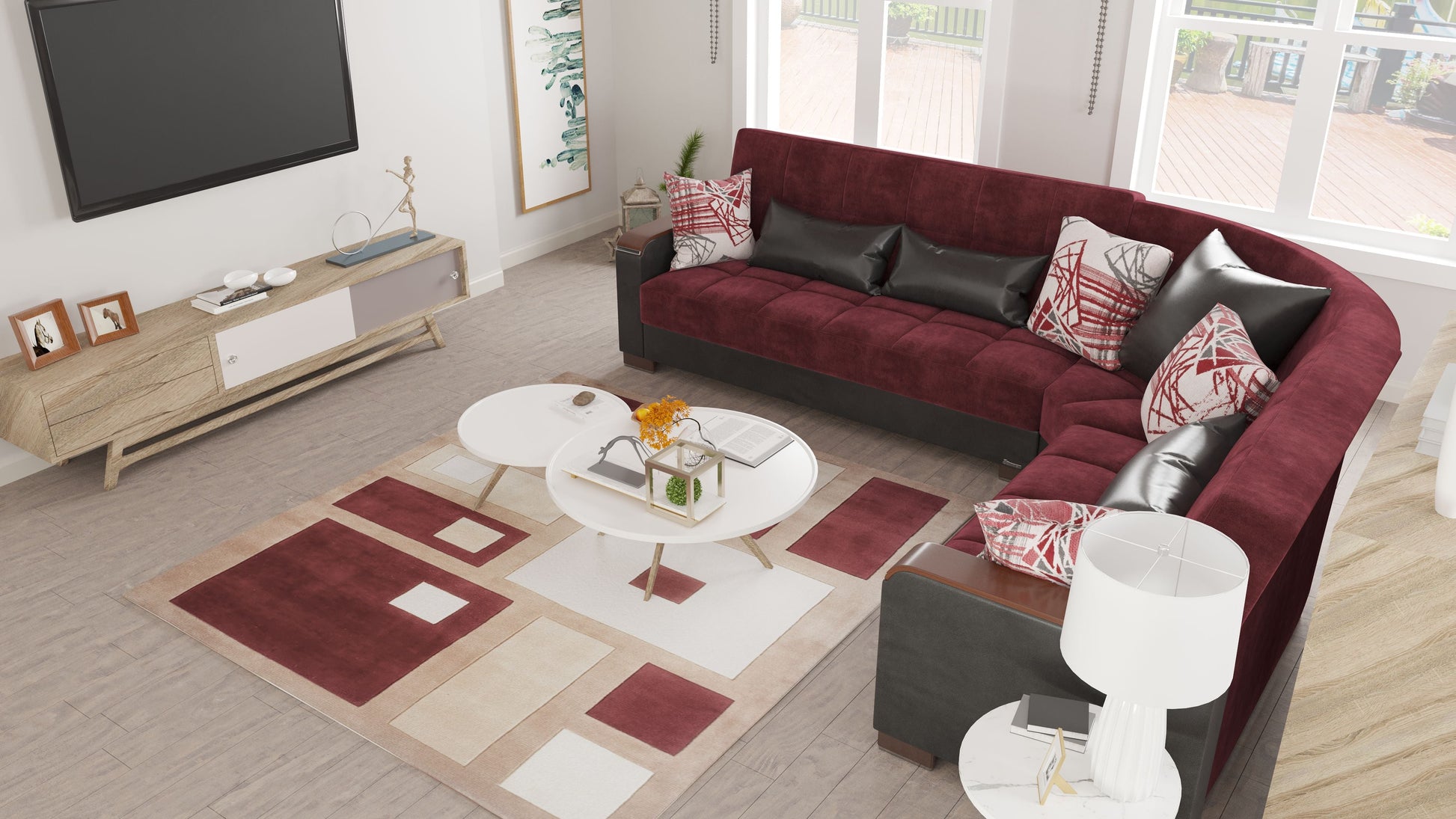 Ottomanson Armada X Sectional Collection Convertible Sofa Bed