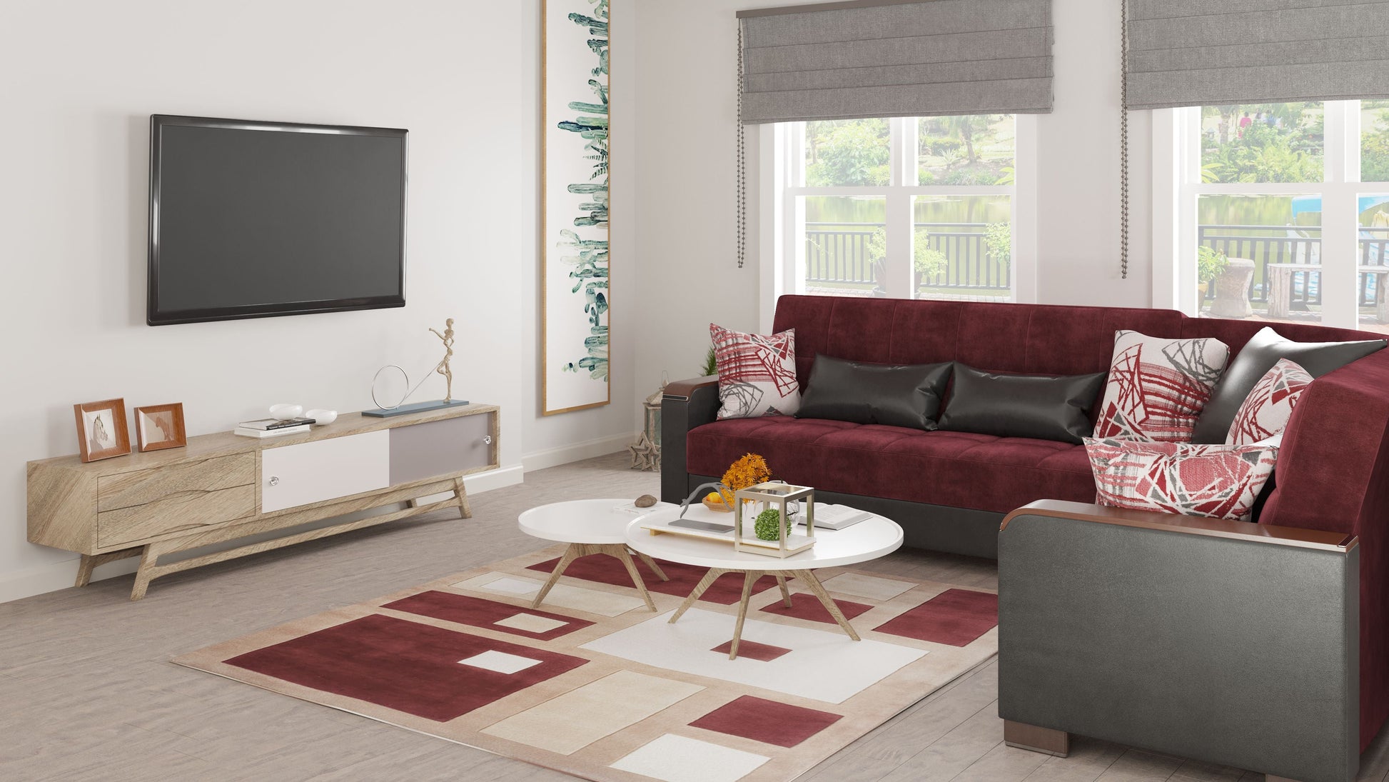 Ottomanson Armada X Sectional Collection Convertible Sofa Bed