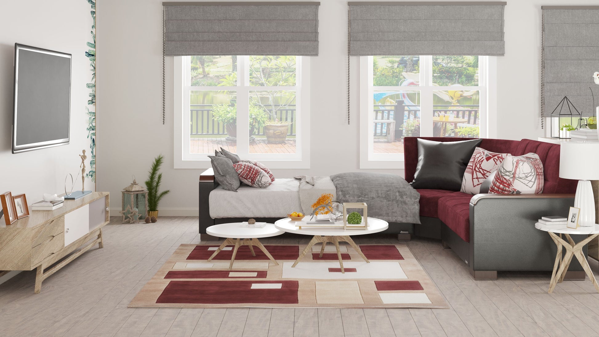 Ottomanson Armada X Sectional Collection Convertible Sofa Bed