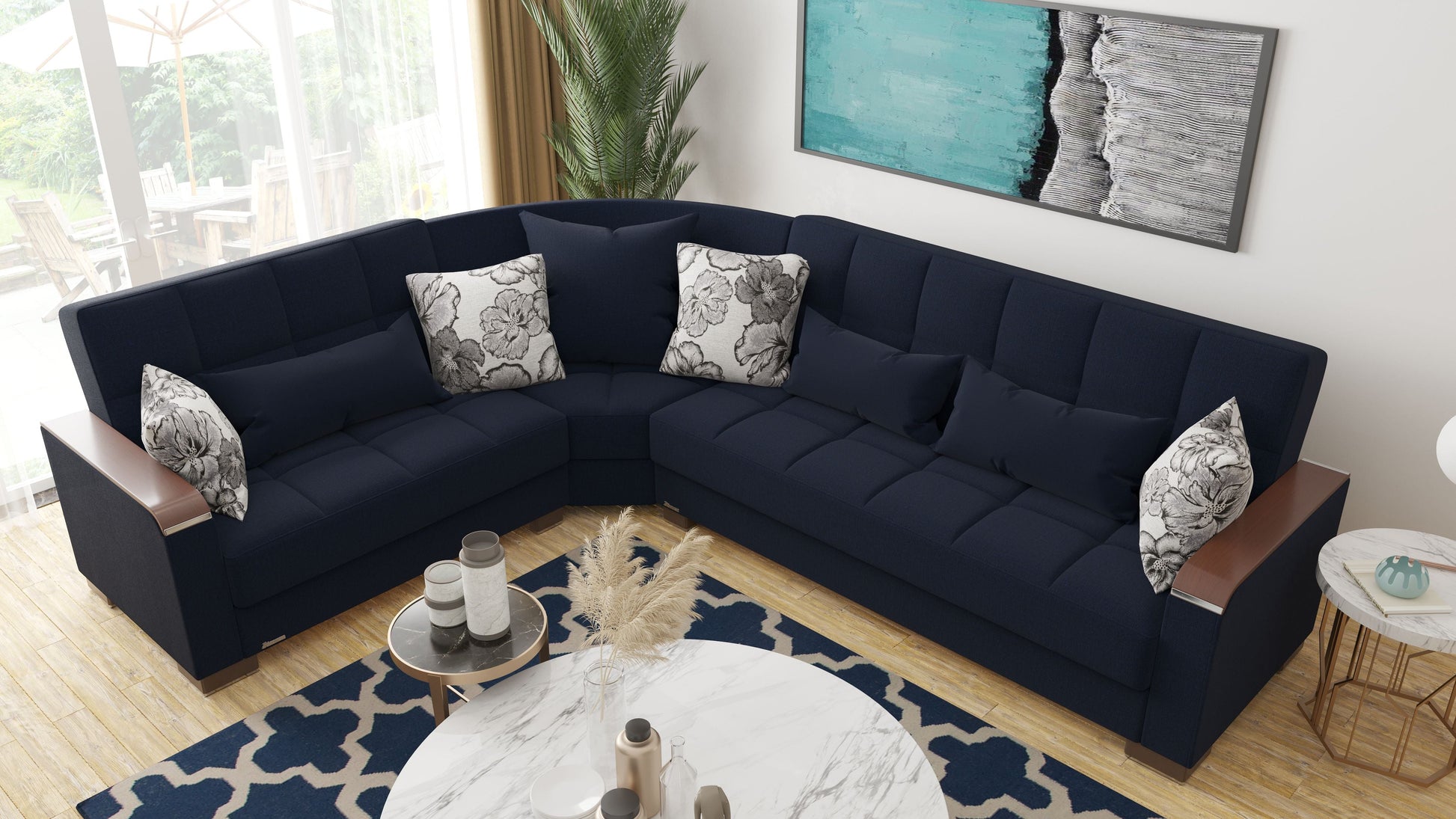 Ottomanson Armada X Sectional Collection Convertible Sofa Bed