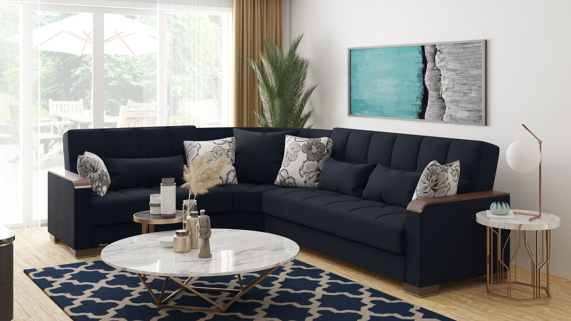 Ottomanson Armada X Sectional Collection Convertible Sofa Bed