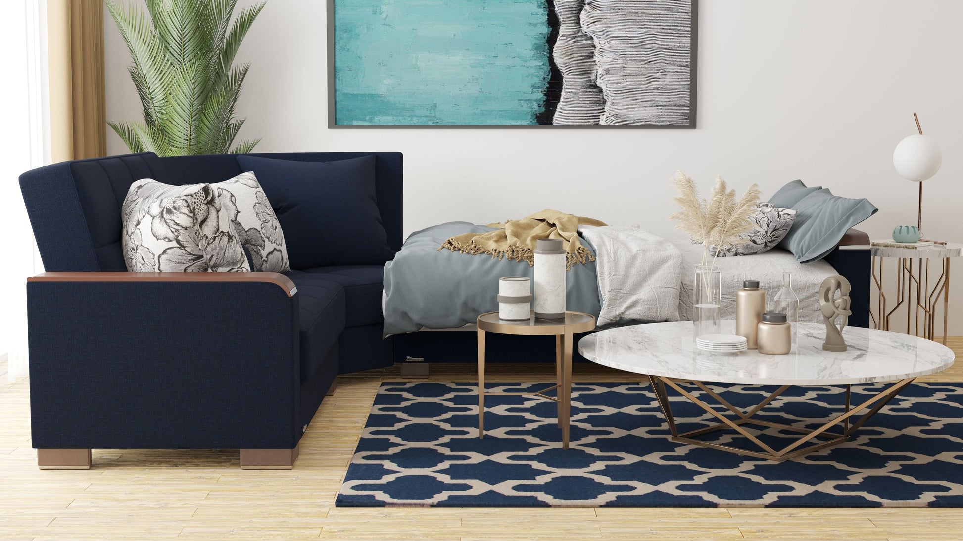 Ottomanson Armada X Sectional Collection Convertible Sofa Bed