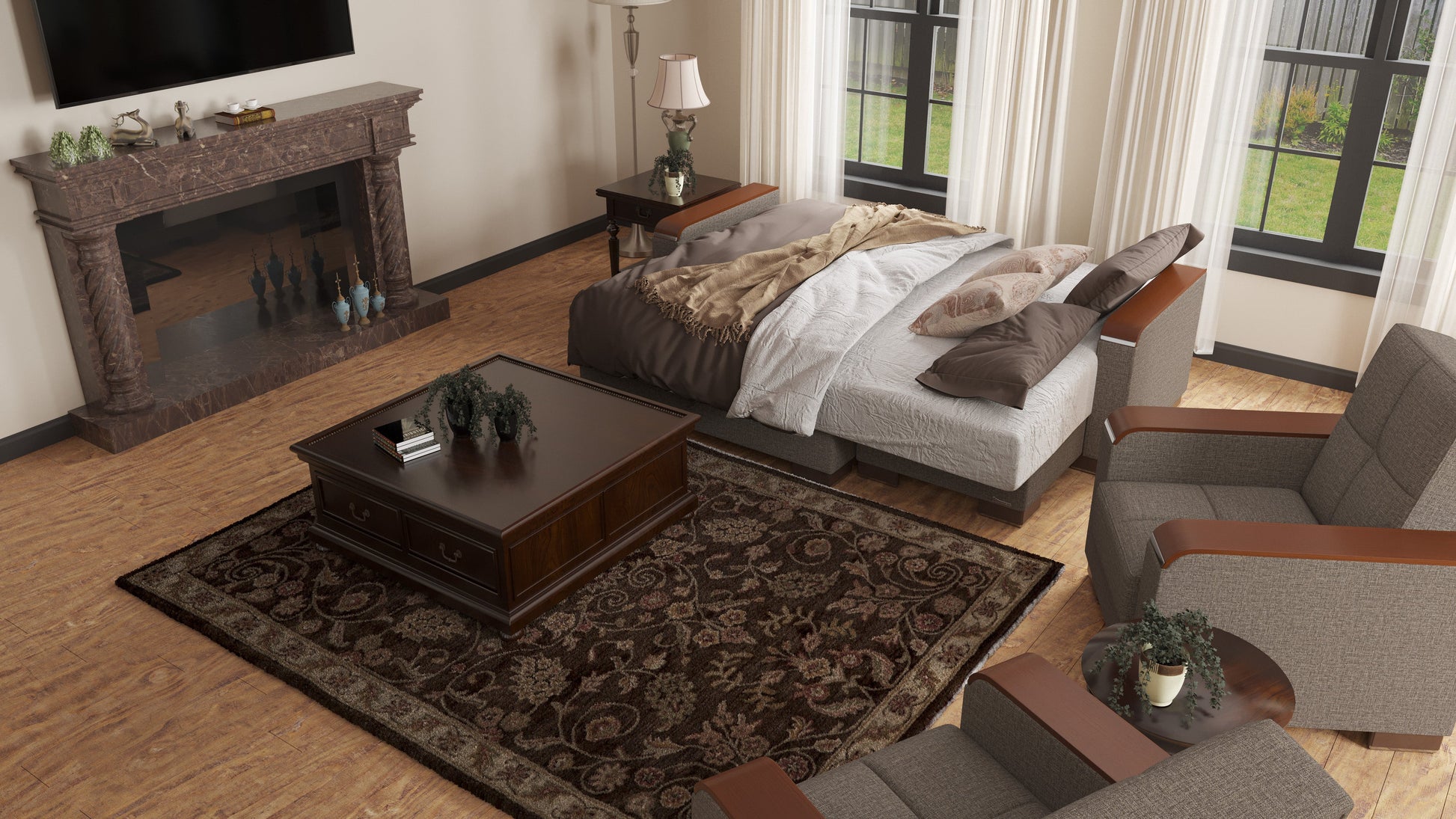 Ottomanson Armada X Lounge Sectional Collection Convertible Sofa Bed