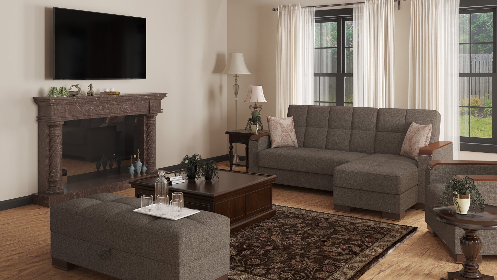 Ottomanson Armada X Lounge Sectional Collection Convertible Sofa Bed