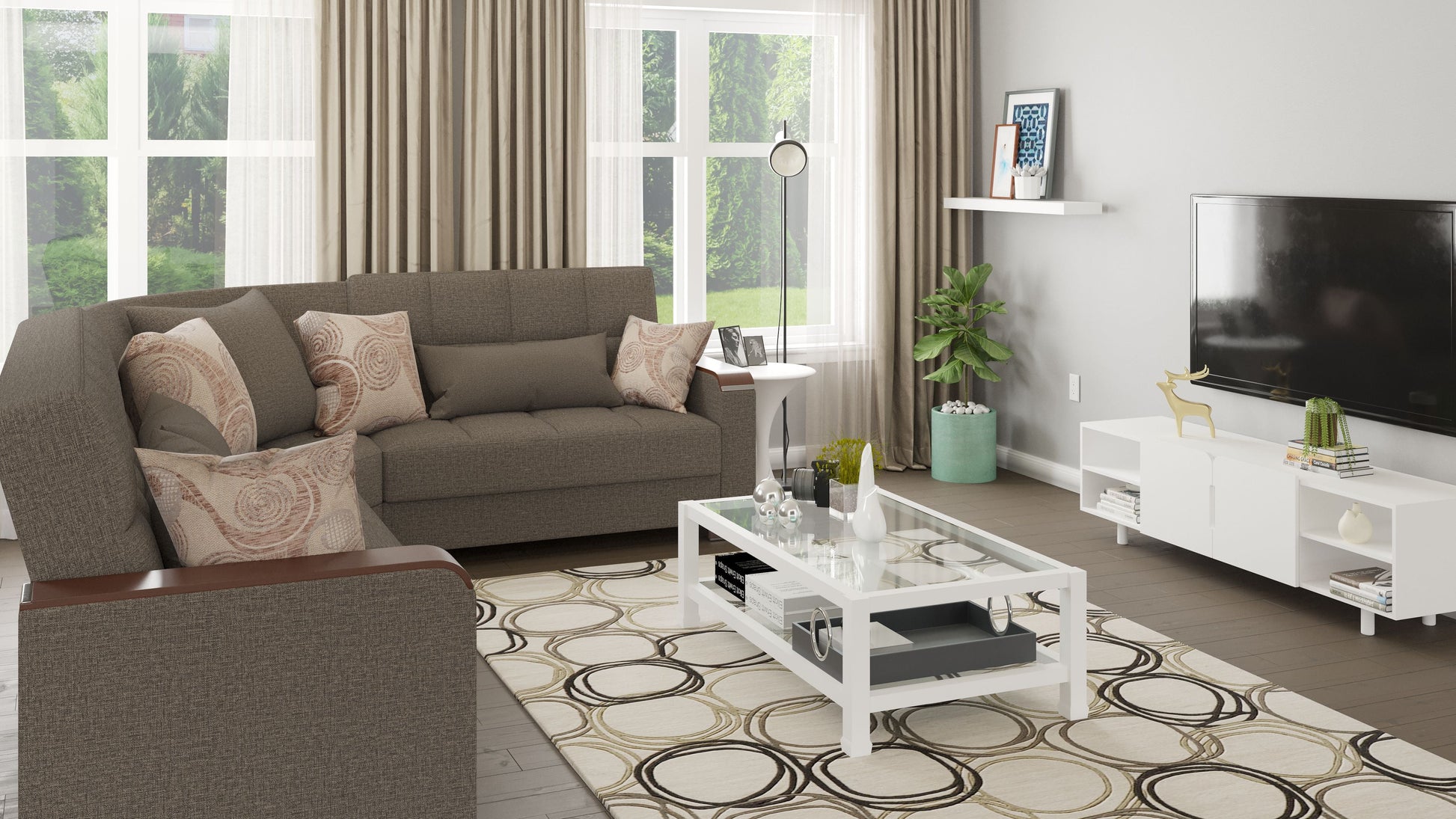 Ottomanson Armada X Sectional Collection Convertible Sofa Bed
