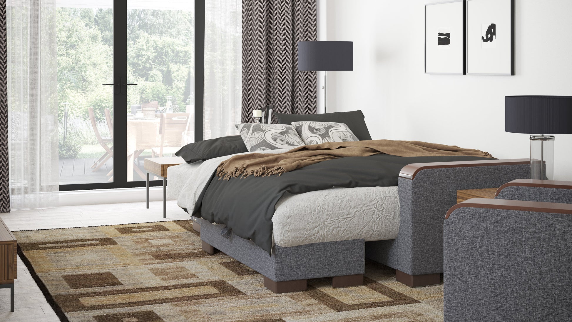 Ottomanson Armada X Lounge Sectional Collection Convertible Sofa Bed