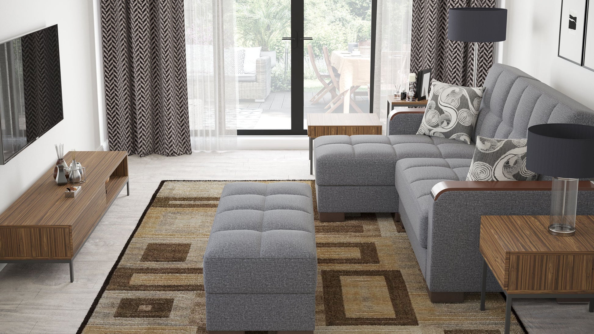 Ottomanson Armada X Lounge Sectional Collection Convertible Sofa Bed