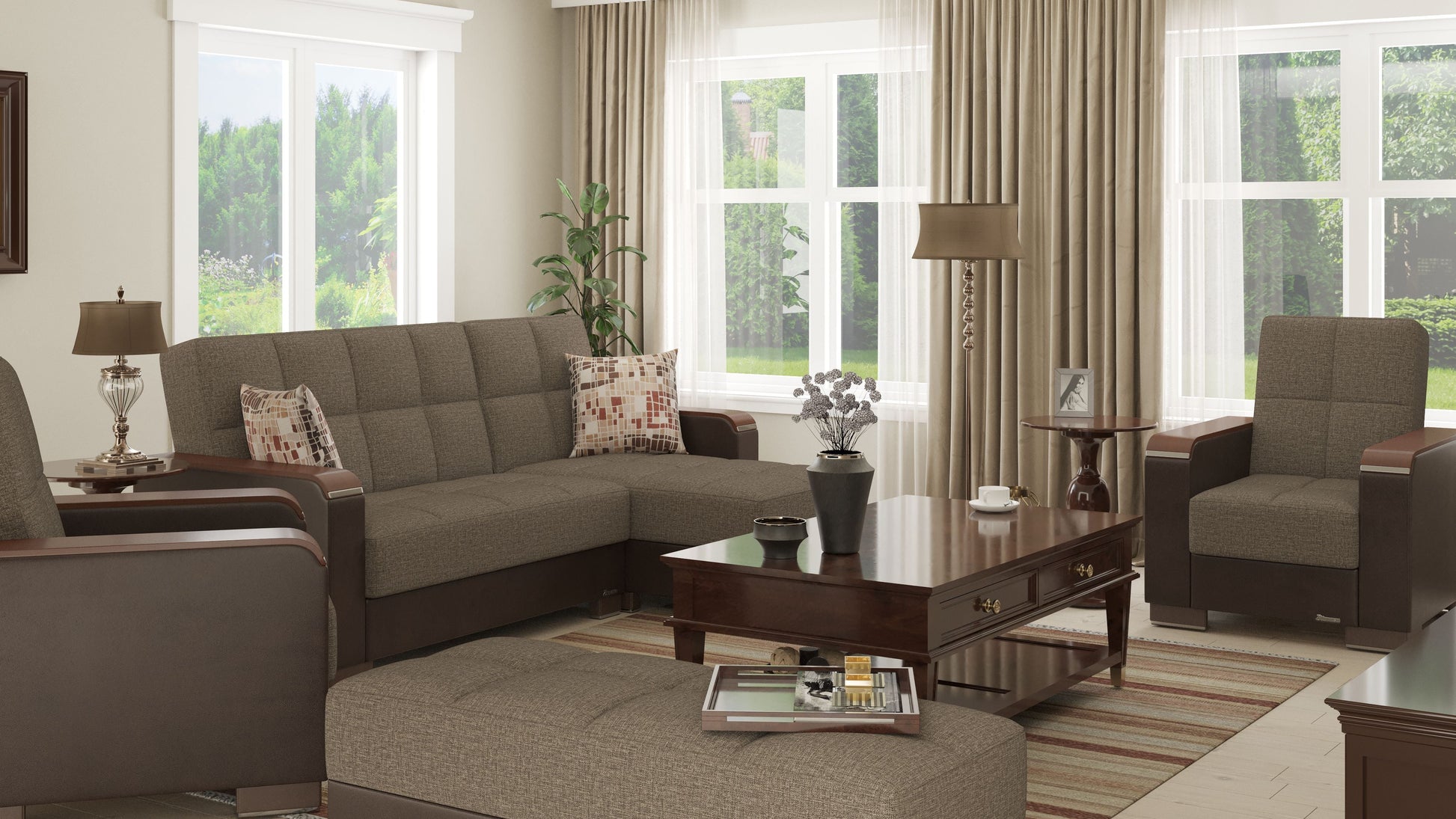 Ottomanson Armada X Lounge Sectional Collection Convertible Sofa Bed