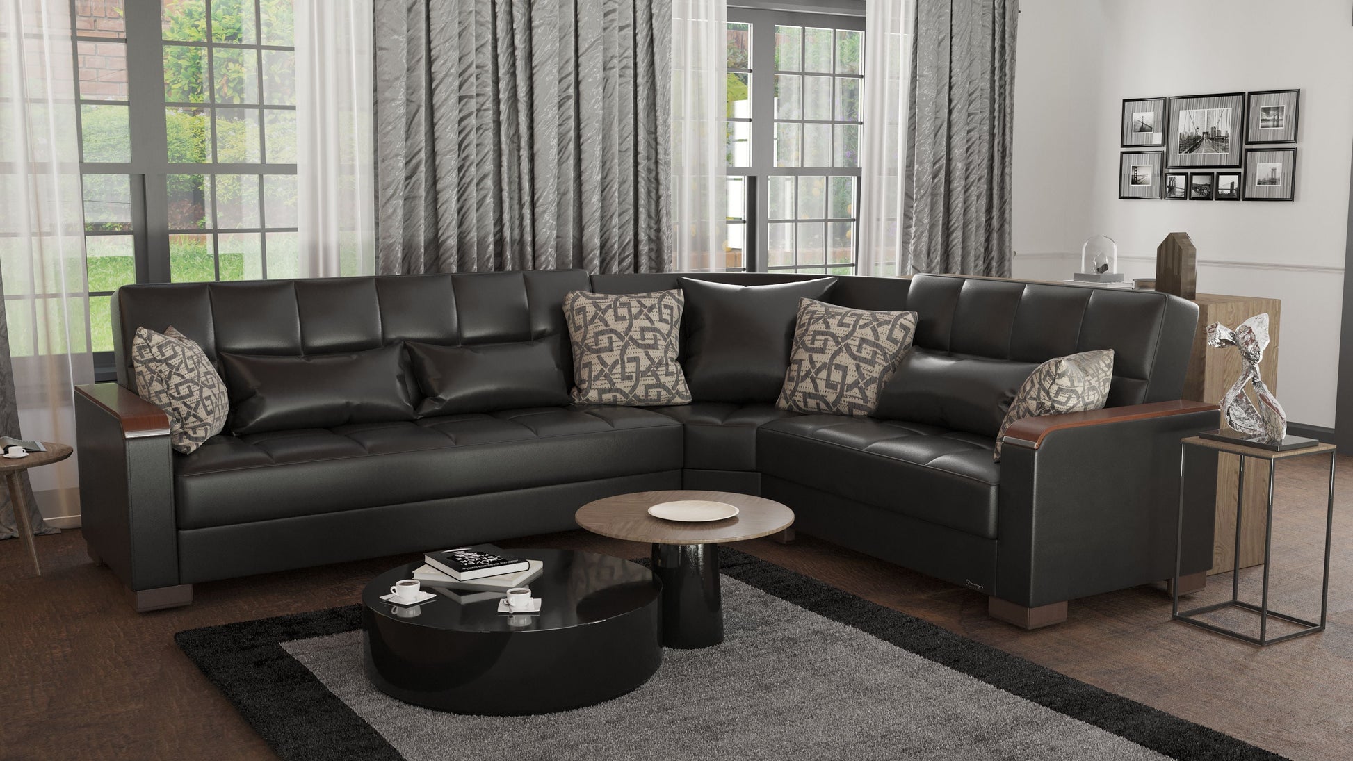 Ottomanson Armada X Sectional Collection Convertible Sofa Bed