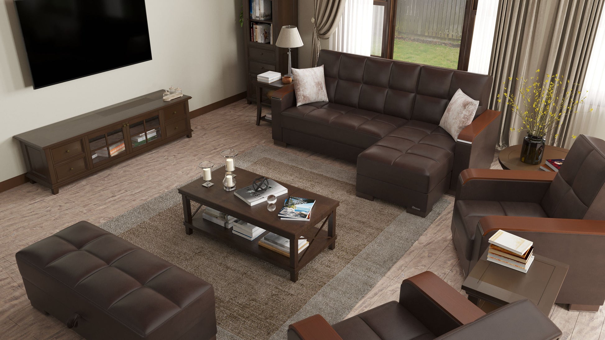 Ottomanson Armada X Lounge Sectional Collection Convertible Sofa Bed