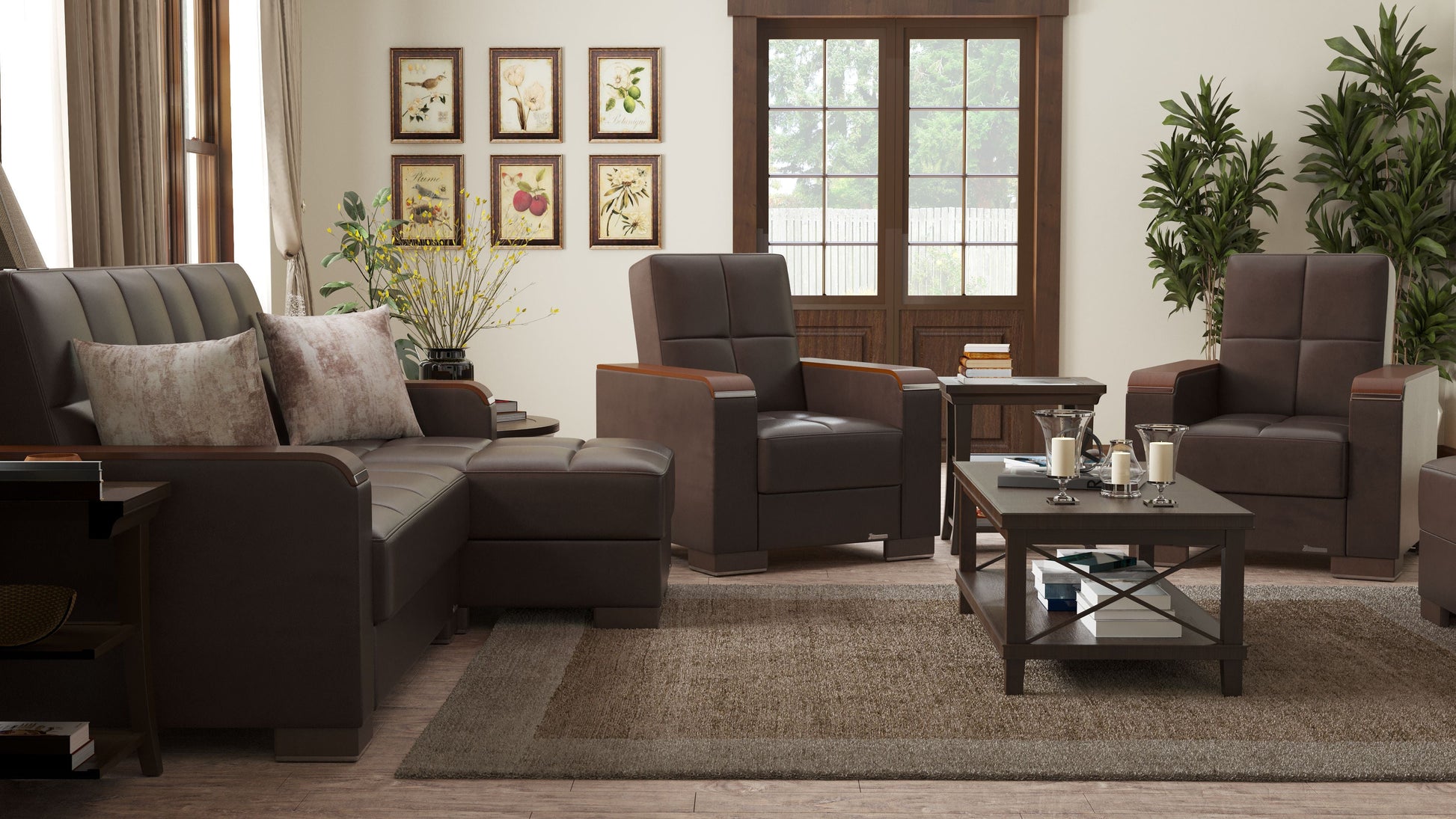 Ottomanson Armada X Lounge Sectional Collection Convertible Sofa Bed