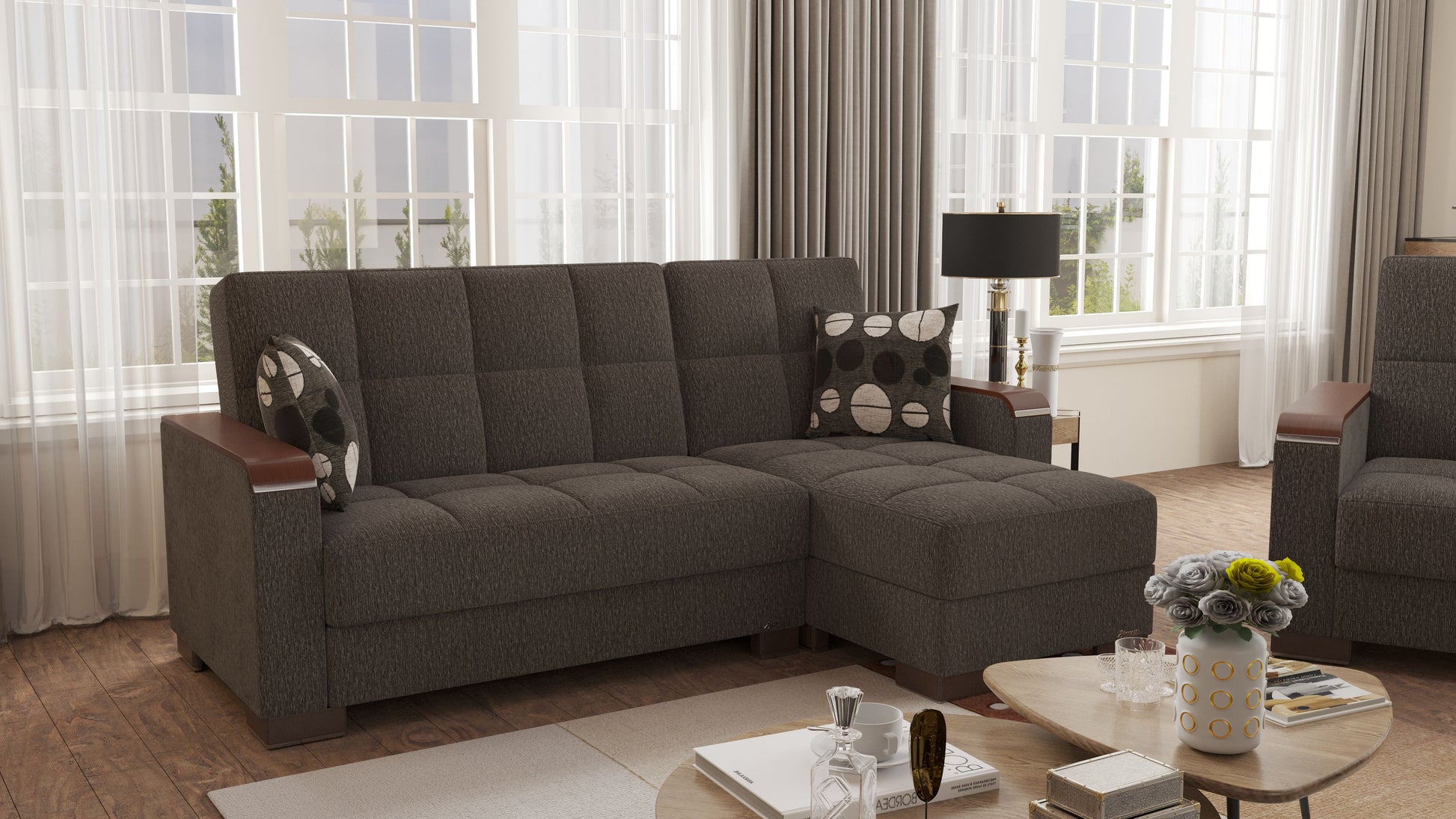 Ottomanson Armada X Lounge Sectional Collection Convertible Sofa Bed