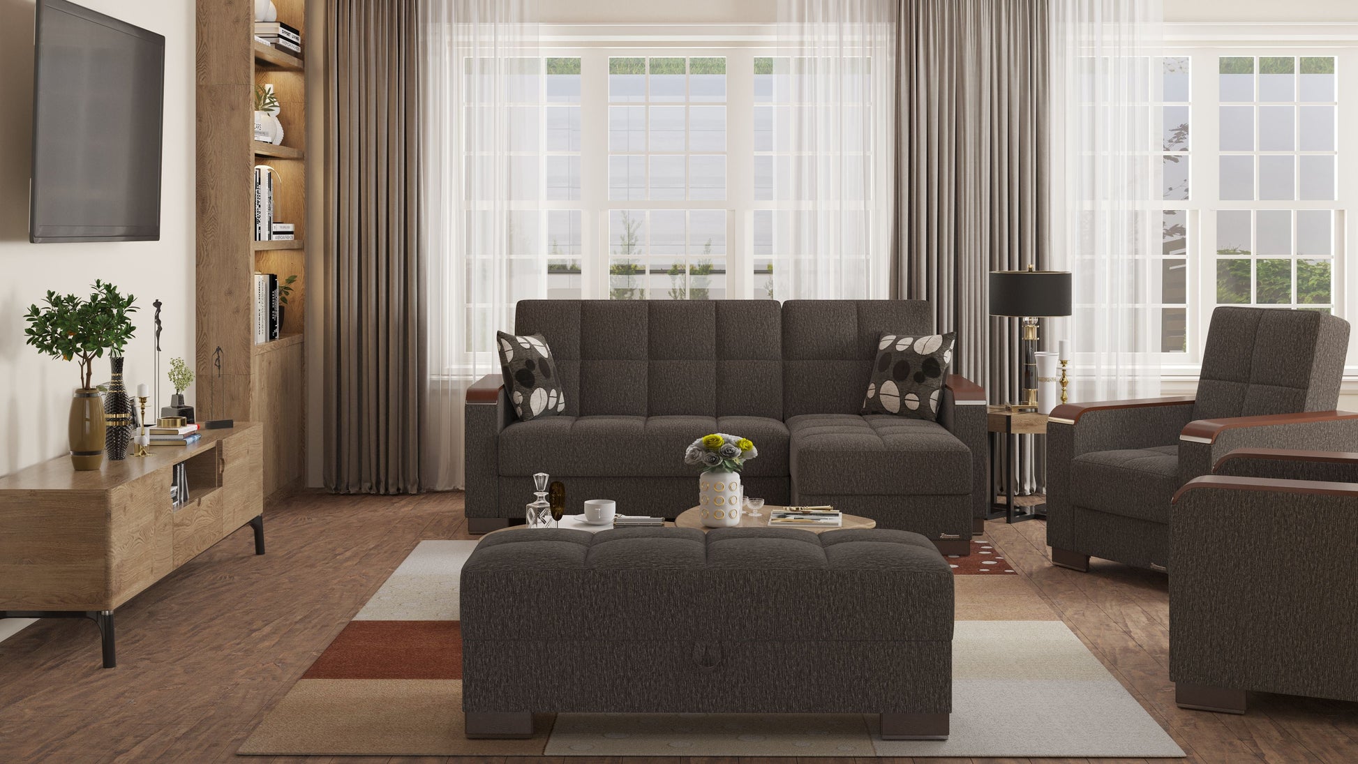 Ottomanson Armada X Lounge Sectional Collection Convertible Sofa Bed