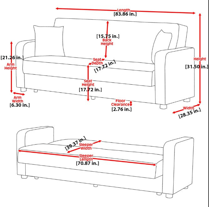 Ottomanson Barato Collection Convertible Sofa Bed