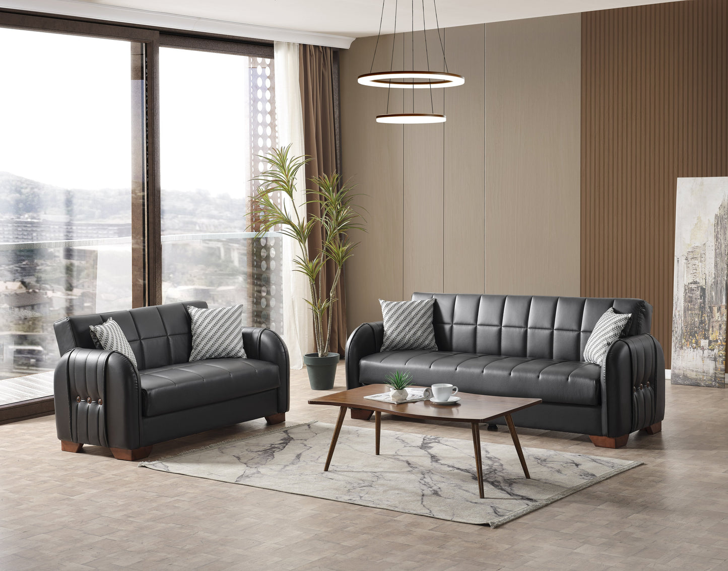Ottomanson Button Collection Convertible Sofa Bed