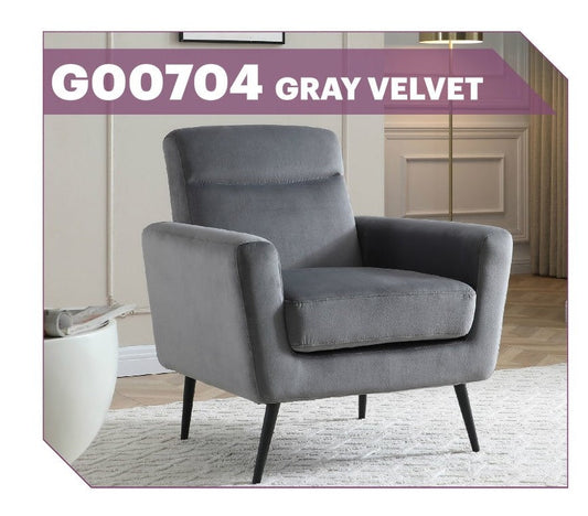 Gray Velvet Accent Chair