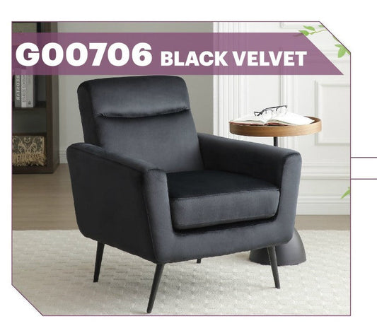 Black Velvet Accent Chair