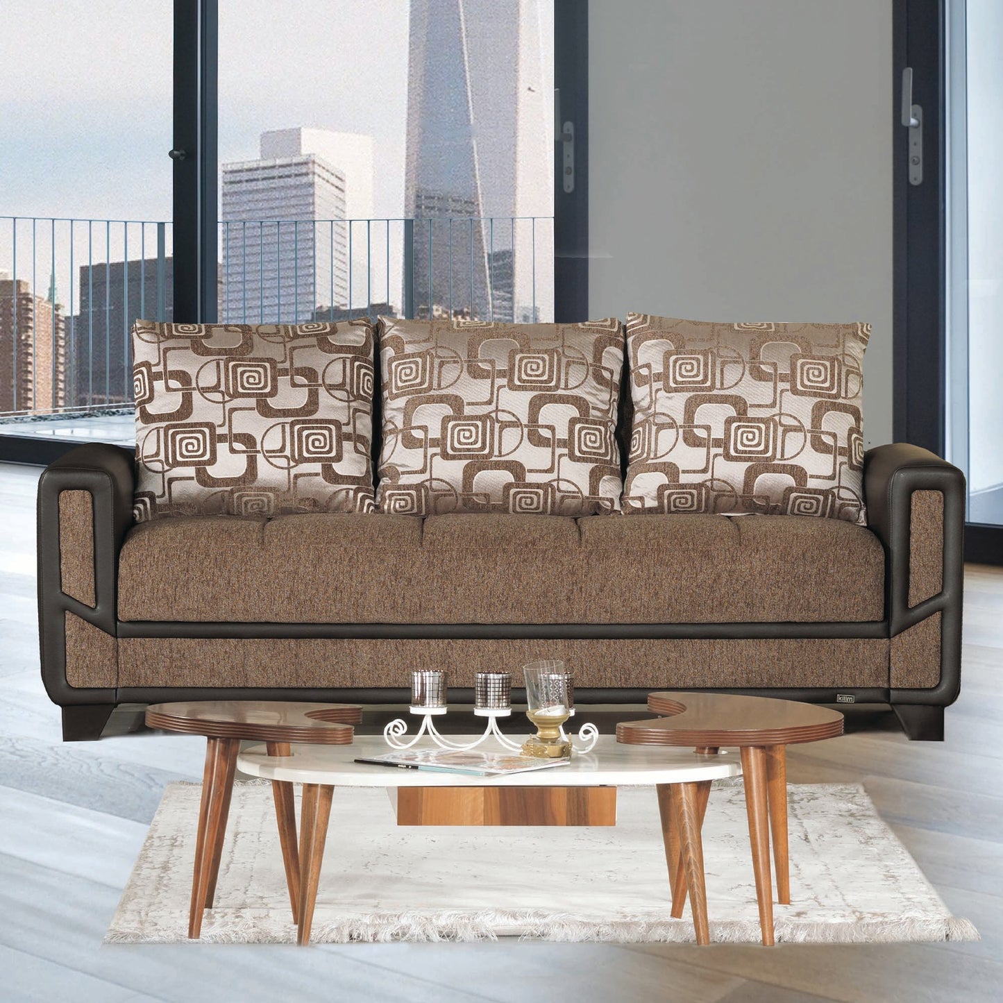 Ottomanson Mondo Modern Collection Convertible Sofa Bed