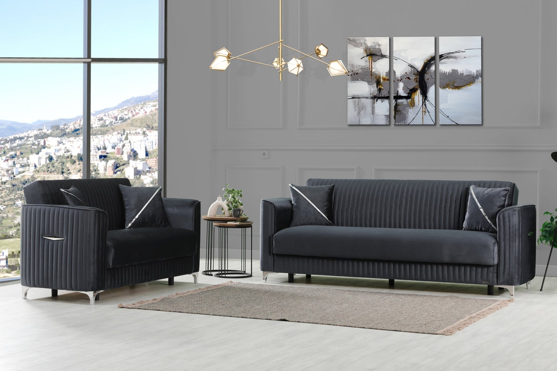 Ottomanson Zebra Collection Convertible Sofa Bed