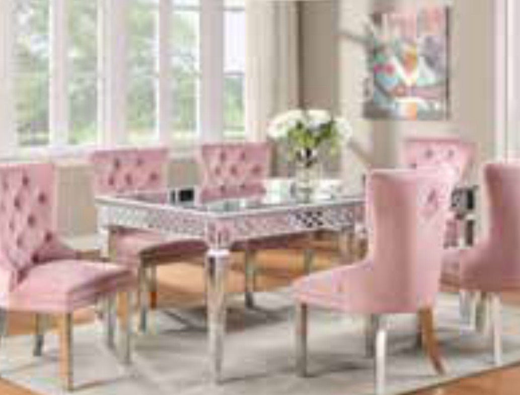 D6270 Velvet Mirror Dining Set