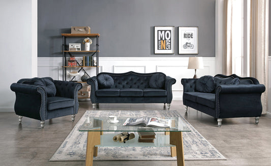 Hollywood Black Living Room Set (G0663A)