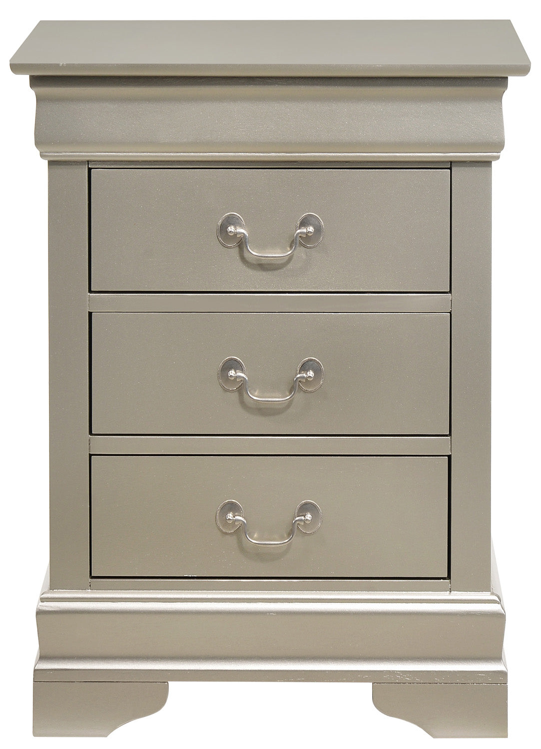 Louis Phillipe Night Stand — Silver Champagne