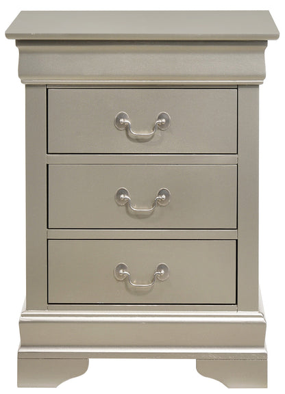 Louis Phillipe Night Stand — Silver Champagne