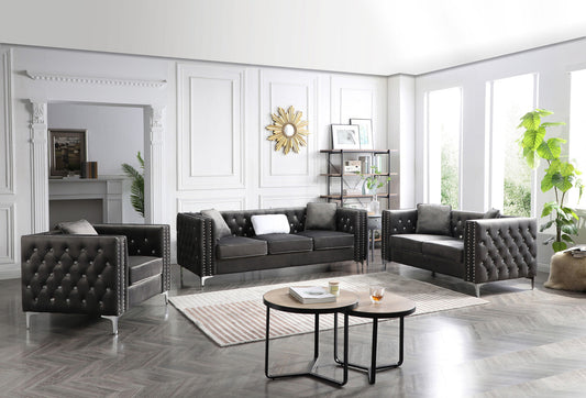 Paige Dark Gray Living Room Set (G822A)